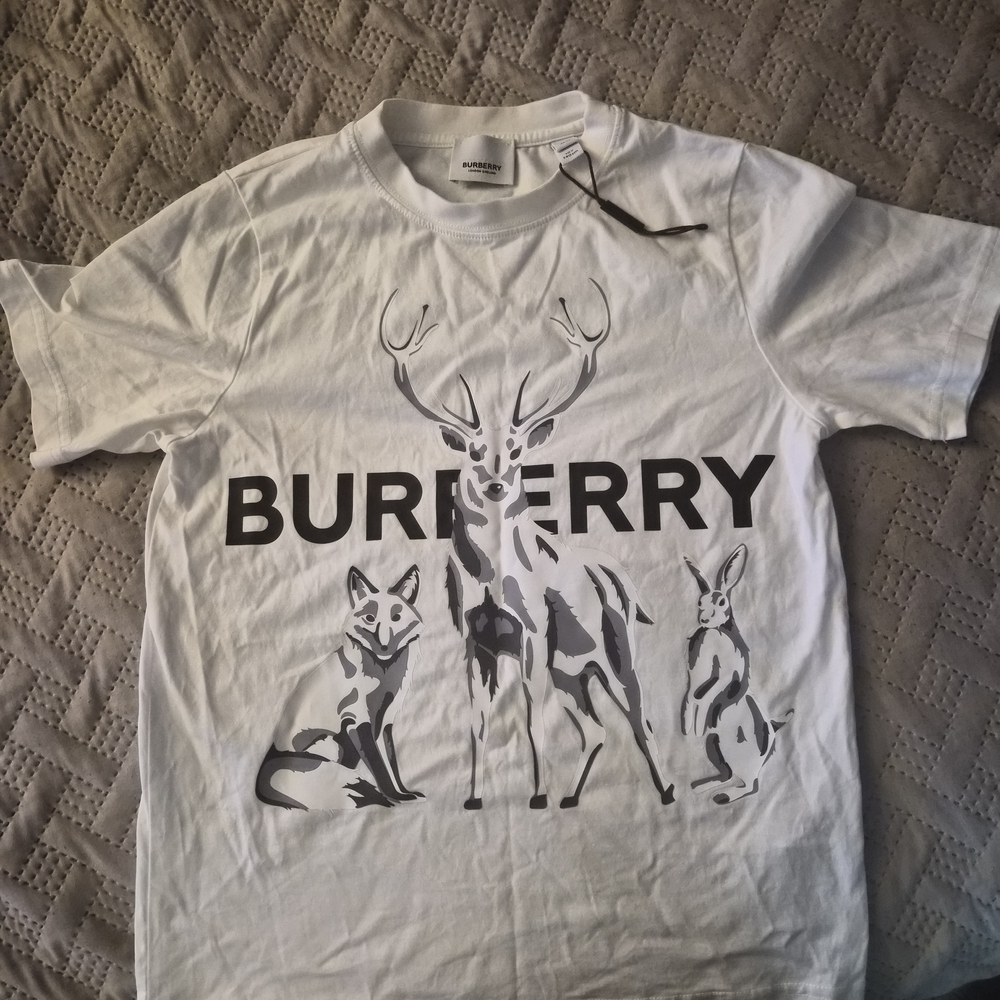 Burberry White Graphic T-Shirt